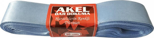 Dar Dokuma Açık Mavi Saten Kurdele - 3 Cm. x 10 Metre - 1 Adet