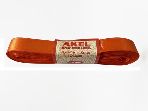 Dar Dokuma Turuncu Saten Kurdele - 2 Cm. x 10 Metre - 1 Adet
