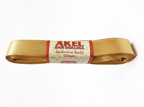 Dar Dokuma Altın Gold Saten Kurdele - 2 Cm. x 10 Metre - 1 Adet