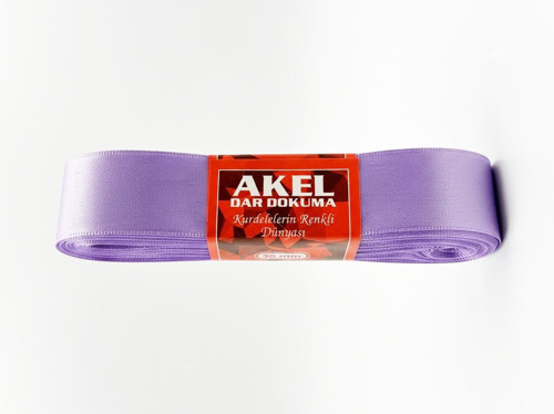 Dar Dokuma Lila Saten Kurdele - 3 Cm. x 10 Metre - 1 Adet