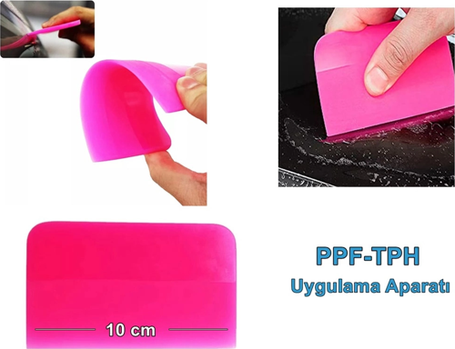 PPF/TPH Silikon Çekçek Ragle Cam Filmi Çekme Uygulama Aparatı Pembe 10x7.5cm