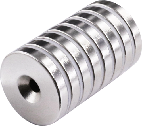 2 Adet 25x10/5x5,5 mm Neodyum Mıknatıs Havşa Delikli Magnet Vida Atılabilir N35 Nikel Paslanmaz