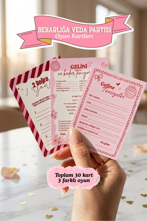 Bekarlığa Veda Oyun Kartları Seti 2 - Bride to Be Oyunları - 10 Kişilik Eğlenceli Parti Seti dogruyanlisset, Tüm Yaşlar