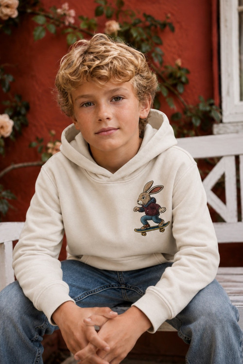 Erkek Çocuk Kapüşonlu Baskılı Sweatshirt – Kanguru Cepli Günlük Hoodie