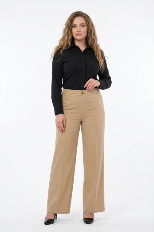 Kadın Kumaş Pantolon Yan Lastilkli Klasik BGL-ST01392