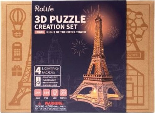 Night of the Eiffel Tow Işıklı 3D Yapboz TGL01