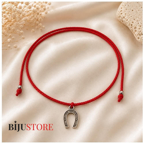 Kırmızı Makrome İp - Nal - Şans - Uğur Kadın Choker
