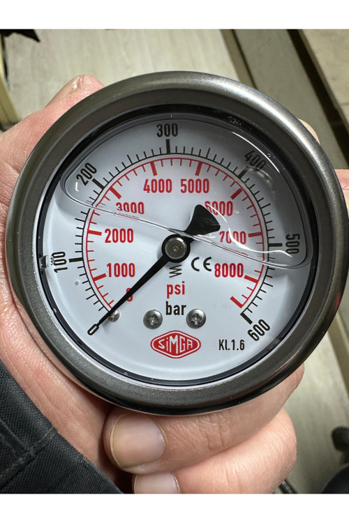 0-600 Bar Çap Ø52 Mm Pano Tip Gliserinli Manometre