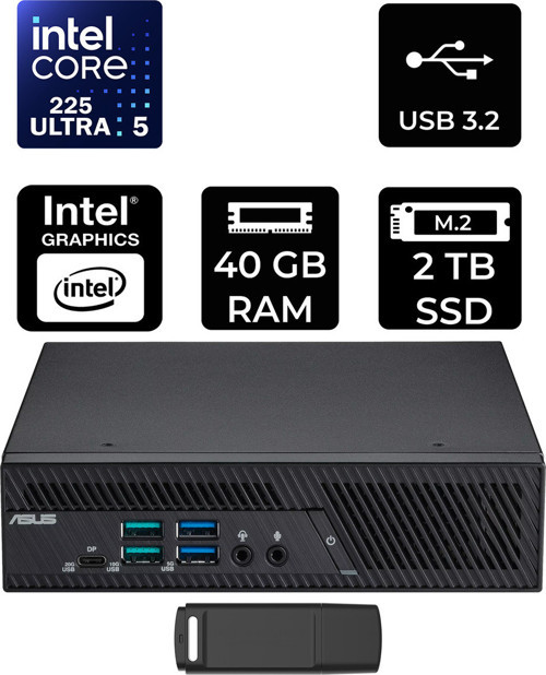 Expertcenter Pb64 Core Ultra 5 225 40Gb Ram 2Tb Ssd Freedos Pb64-B50060Mhp324 Mini Masaüstü Bilgisayar + Per4 Usb Bellek