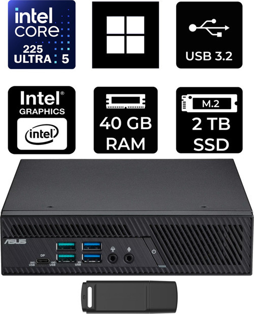 Expertcenter Pb64 Core Ultra 5 225 40Gb Ram 2Tb Ssd Win11 Pro Pb64-B50060Mhp424 Mini Masaüstü Bilgisayar + Per4 Usb Bellek