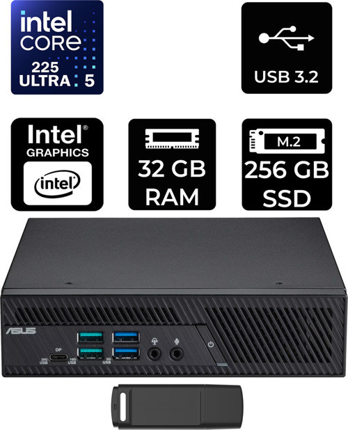 Expertcenter Pb64 Core Ultra 5 225 32Gb Ram 256Gb Ssd Freedos Pb64-B50060Mhp316 Mini Masaüstü Bilgisayar + Per4 Usb Bellek