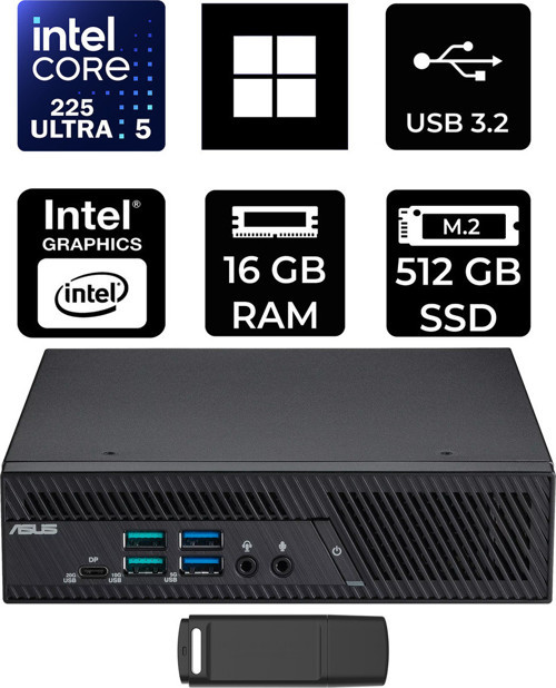 Expertcenter Pb64 Core Ultra 5 225 16Gb Ram 2Tb Ssd Win11 Pro Pb64-B50060Mhp409 Mini Masaüstü Bilgisayar + Per4 Usb Bellek