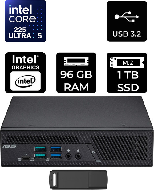 Expertcenter Pb64 Core Ultra 5 225 8Gb Ram 256Gb Ssd Win11 Home Pb64-B50060Mhp351 Mini Masaüstü Bilgisayar + Per4 Usb Bellek