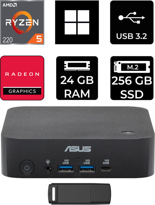 Expertcenter Pn54-S1 Ryzen 5 220 24Gb Ram 256Gb Ssd Win11 Pro Pn54-Bbr522Mns1P411 Mini Masaüstü Bilgisayar + Per4 Usb Bellek
