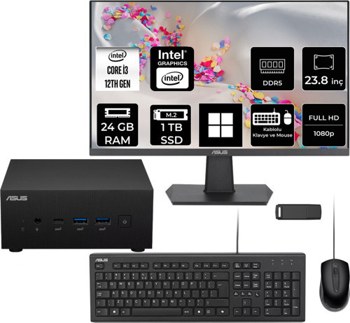 Expertcenter Pn64 Intel Core İ3-1220P 24Gb Ram 1Tb Ssd 23.8" Full Hd Monitör Win11 Pro Pn64-Bb3012Mdp613 Mini Masaüstü Bilgisayar + Per4 Usb Bellek