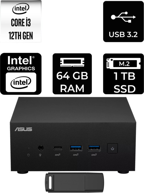 Expertcenter Pn64 Intel Core İ3-1220P 64Gb Ram 1Tb Ssd Freedos Pn64-Bb3012Mdp333 Mini Masaüstü Bilgisayar + Per4 Usb Bellek