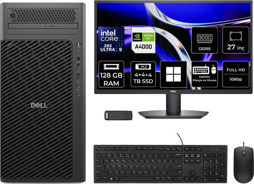 Pro Max T2 Core Ultra 9 285 Rtx 4000 Ada 20Gb 128Gb Ram 12Tb Ssd 27" Fhd Win11 Home Fct225012P816 Masaüstü İş İstasyonu + Per4 Usb Bellek
