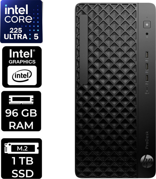 Prodesk 4 Tower G1İ Intel Core Ultra 5 225 96Gb Ram 1Tb Ssd Freedos D36Tqetp318 Masaüstü Bilgisayar + Per4 Usb Bellek
