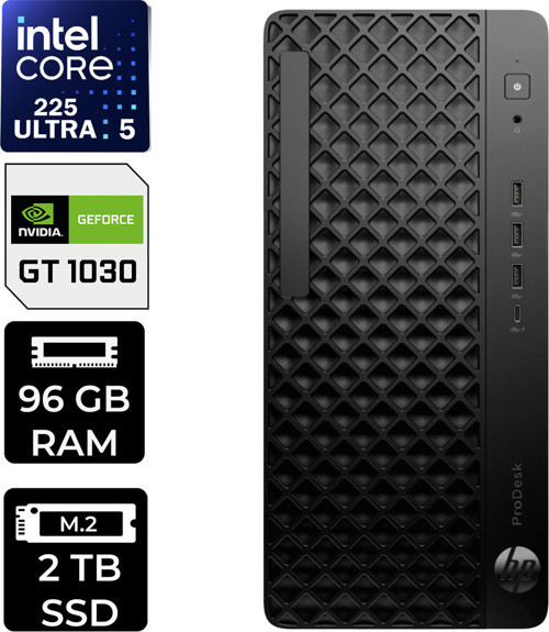 Prodesk 4 Tower G1İ Intel Core Ultra 5 225 Gt 1030 4Gb 96Gb Ram 2Tb Ssd Freedos D36Tqetp439 Masaüstü Bilgisayar + Per4 Usb Bellek