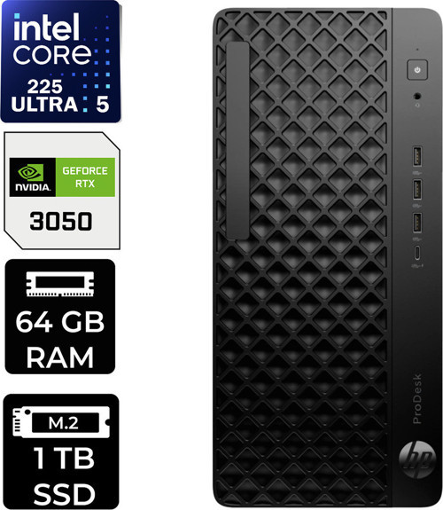 Prodesk 4 Tower G1İ Intel Core Ultra 5 225 Rtx 3050 6Gb 64Gb Ram 1Tb Ssd Win11 Home D36Tqetp514 Masaüstü Bilgisayar + Per4 Usb Bellek