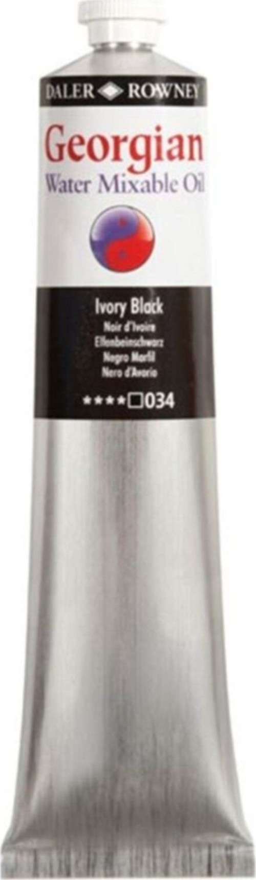 Georgian Water Mixable Oil Su Bazlı Yağlı Boya 200ml 034 Ivory Black