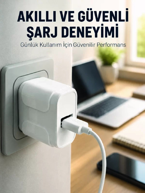 Pratik ve Kompakt Tasarımlı 12W USB Telefon Şarj Adaptörü