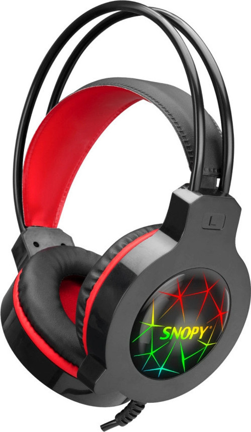 SNOPY SN-GX7 CRAZY Kablolu 3.5mm Jac USB Rainbow Aydınlatma Gaming Mikrofonlu Kulaklık (Siyah)(1923)