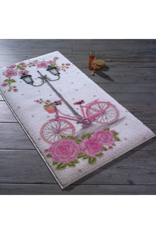 Romantıc Bıke 50X57 Pembe Banyo Halısı