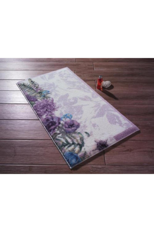 Pick Flower 50X57 Cm Lila Banyo Halısı