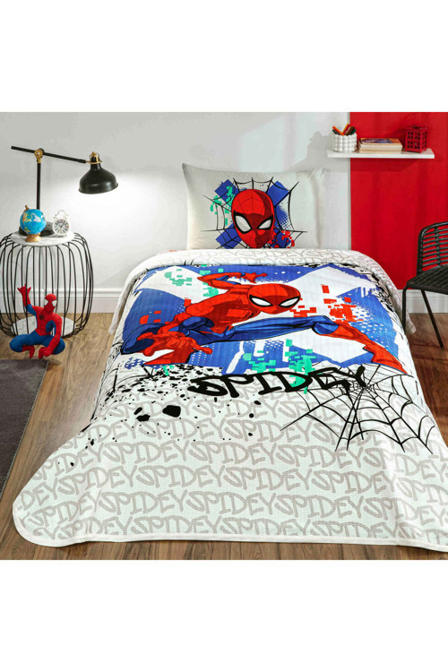 Lisanslı Spiderman Action X Pamuk Tek Kişilik Pike Takımı
