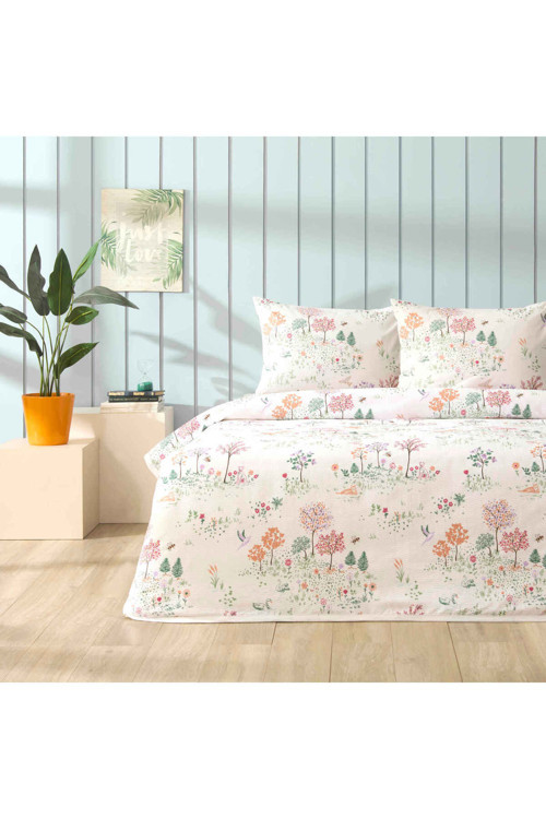 Baskılı Sorien Queen Size Pike Takımı Yeşil