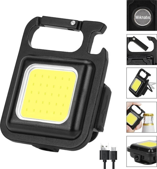 Mini Led, Anahtarlı El Feneri, Flash, Mıknatıslı , Su Geçirmez, Şişe Açacaklı , Şarjlı