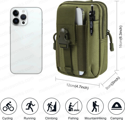 Taktik Modüler Mini Haki Yeşil Göğüs Bel Telefon Molle Çantası Spor Bisiklet Motosiklet Scooter