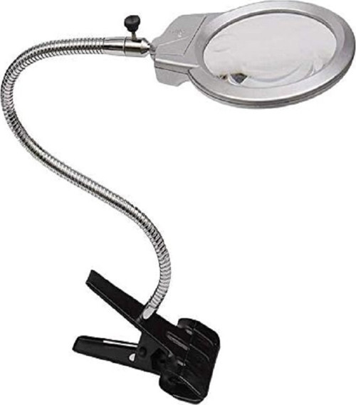 Mandallı Ayarlanabilir Başlıklı Led Işıklı Büyüteç 90Mm