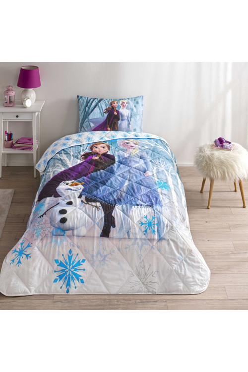 Lisanslı Disney Frozen Winter Tek Kişilik Pamuk Yorgan Seti