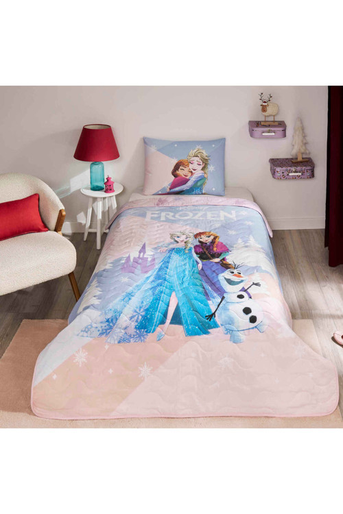 Lisanslı Disney Frozen Winter Tek Kişilik Yatak Örtüsü Seti