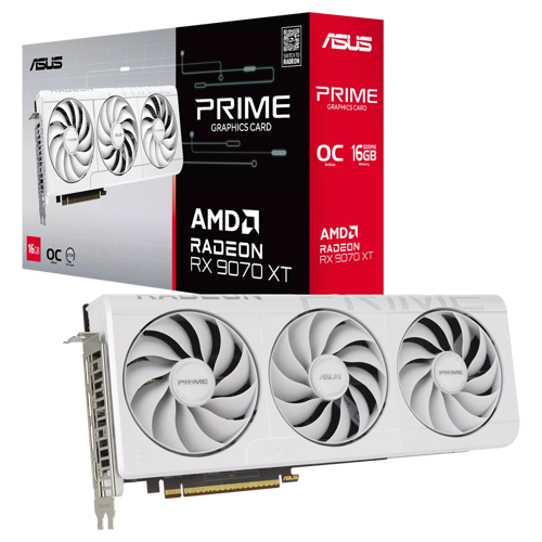 PRIME Radeon RX 9070 XT OC 16GB GDDR6 256 Bit Beyaz Ekran Kartı