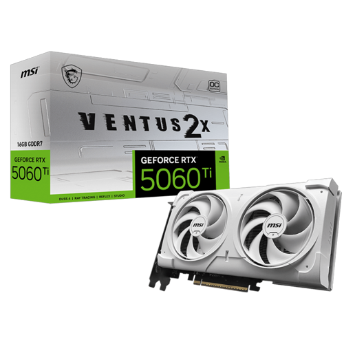 GeForce RTX 5060 Ti VENTUS 2X OC PLUS 16GB GDDR7 DLSS 4 128 Bit Beyaz Ekran Kartı