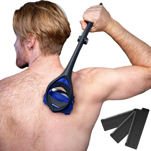 3.0 Stealth - Erkekler için Sırt Tıraş Makinesi, Ekstra Uzun, Yakın, Acısız Tıraş için Ergonomik Sap | Erkekler için üstün sırt kılı giderici, +3 yedek bıçak