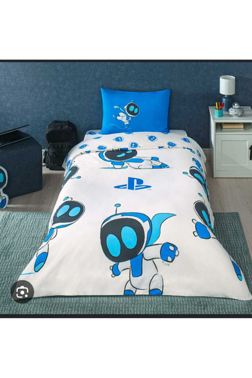 Lisanslı Playstatıon Astrobot 120X200Cm Lastikli Çarşaflı Tek Kişilik Nevresim Takımı
