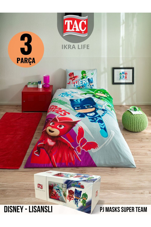 Pj Masks Super Team Disney Tek Kişili Nevresim Takımı
