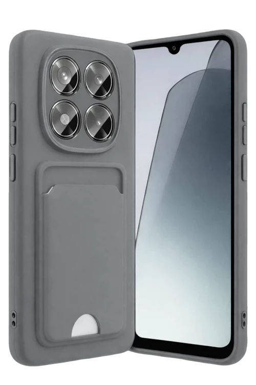 AKLLI85 Xiaomi Redmi Note 15 Pro 5G Kelvin Kartvizitli Silikon - Gri HMNGO87879