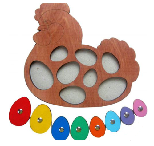Tavuk Şekilli Renkli Yumurta Puzzle