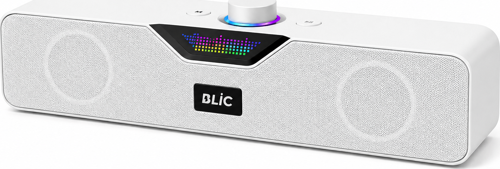 BLS-86 Bluetooth 5.4 Mini Soundbar 6W RMS 1500mAh Kablosuz Masaüstü Hoparlör TF Kart USB Destekli Beyaz