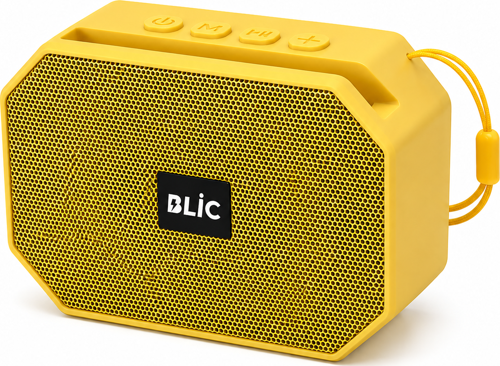 BLS-89 Bluetooth 5.4 Taşınabilir Kablosuz Hoparlör 6W RMS Telefon Standlı 1200mAh USB TF Kart Askılı Sarı