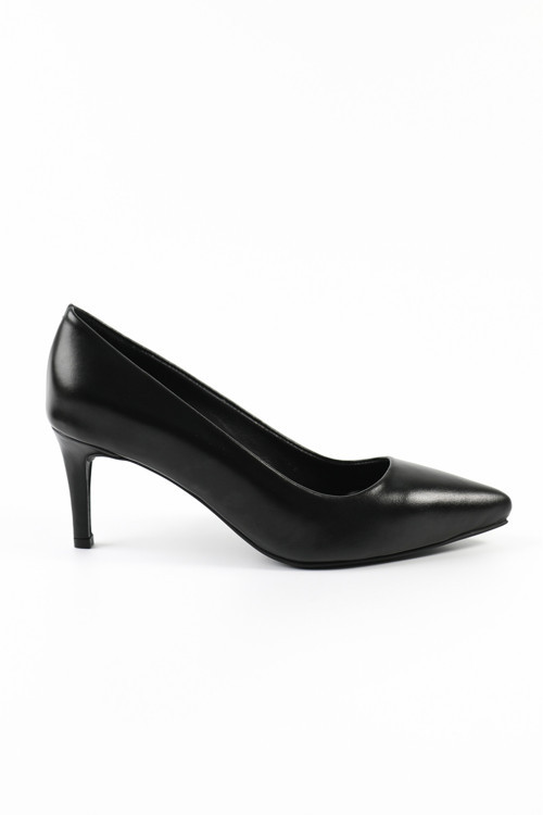 Hakiki Deri Siyah Stiletto Kadın Ayakkabı - Rgn80123