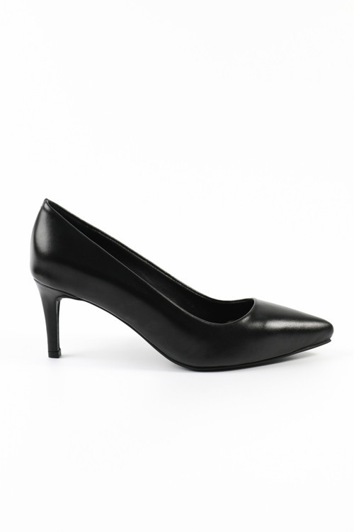 Hakiki Deri Siyah Stiletto Kadın Ayakkabı - Rgn80123