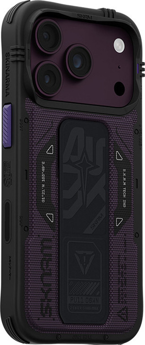 İphone 18 Pro Max Kılıf M-Safe Şarj Özellikli Airbag Tasarımlı Standlı Phantom Kapak Bordo