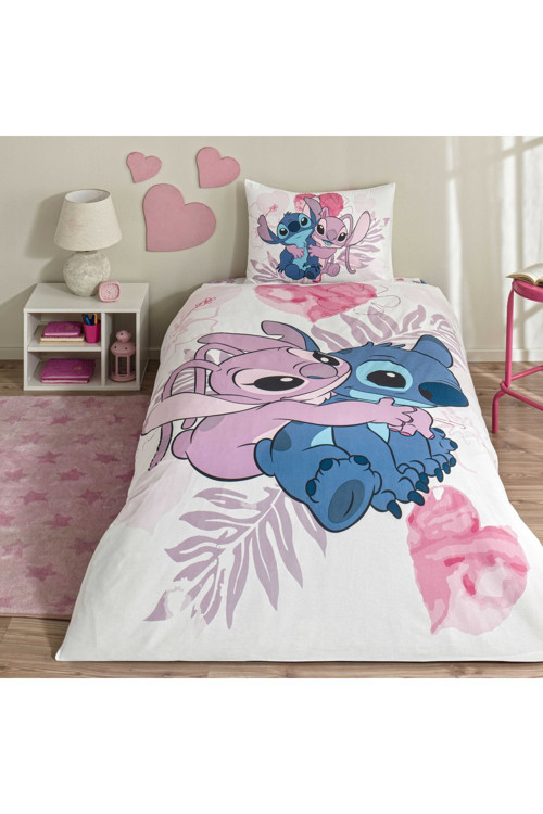 Lisanslı Lilo&Stitch Tek Kişilik Pamuk Nevresim Takımı