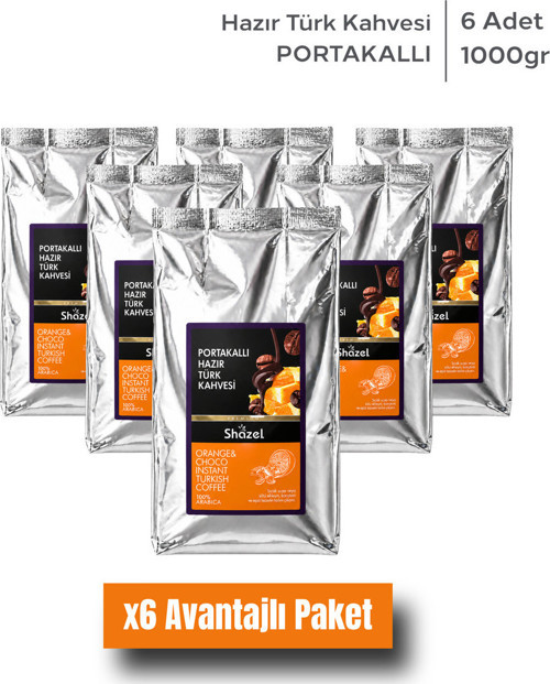 Hazır Türk Kahvesi | Portakallı | 1000 gr | 6 Adet